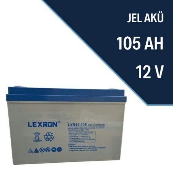 Lexron 12 Volt 105 Amper Deep Cycle Jel  AkÃ¼  | LXR100C |  | Lexron | Jel AkÃ¼ | 
